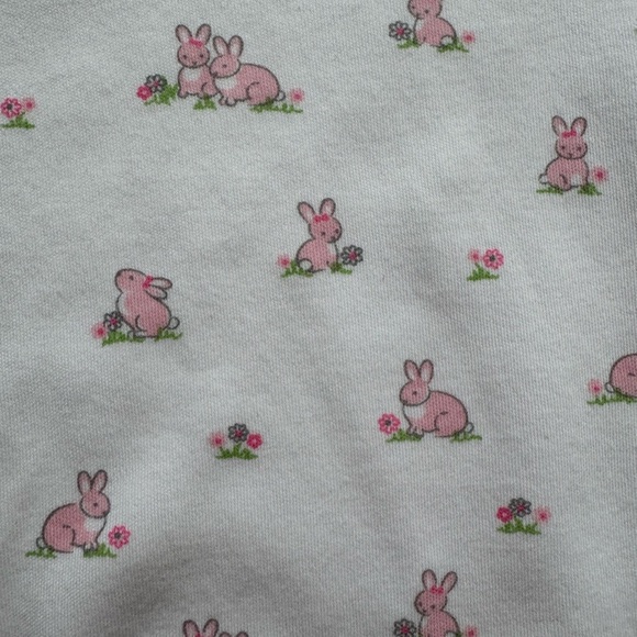 Little Me Baby Girl White and Pink Bunny Nightgown Set 0-3m - Picture 2 of 7